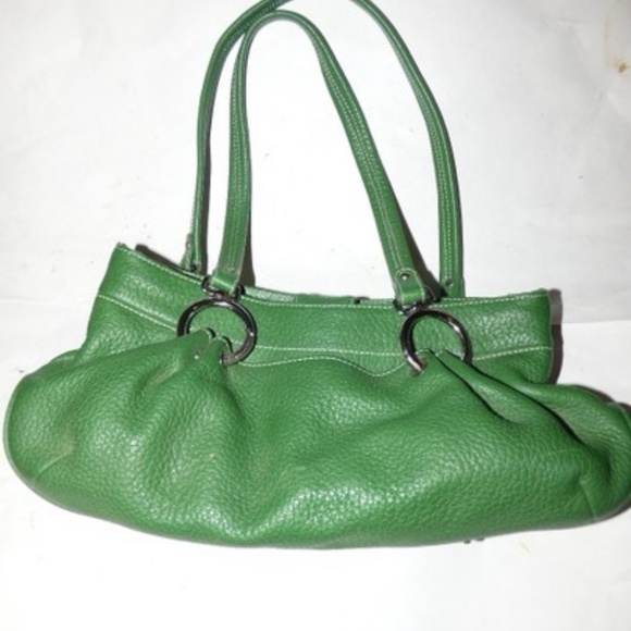 Maxx New York Handbags - MAX New York Green Leather Shoulder Bag